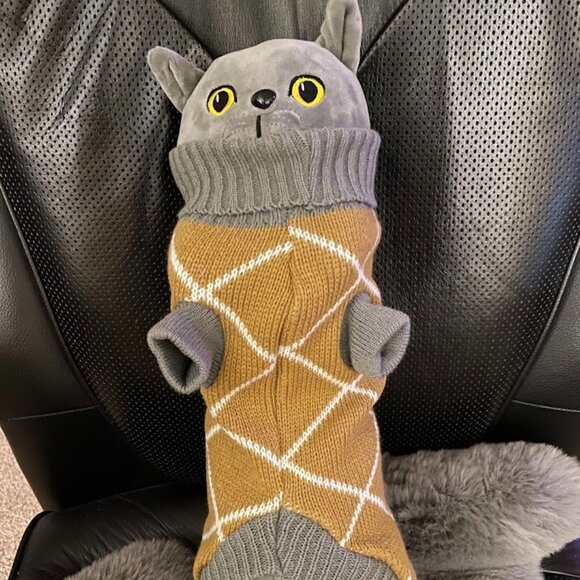 Fashion Khaki and Grey Pet Sweater for Cats or Dogs NWT - Picture 7 of 7